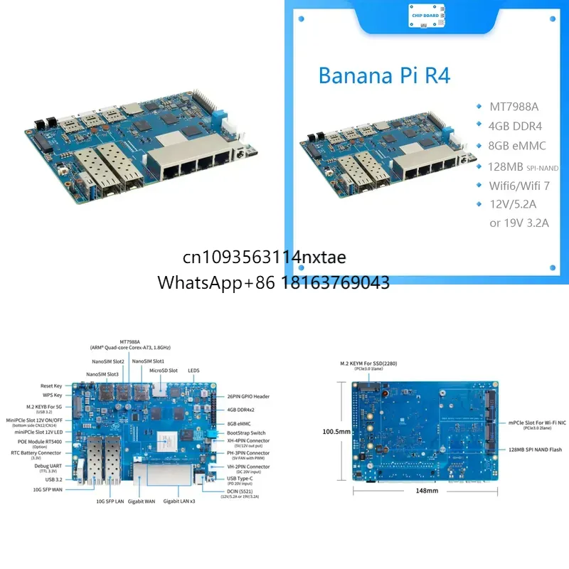 Bananapi Bpi R4 Wifi 7 - 2026 : Chaud ! Carte Banana