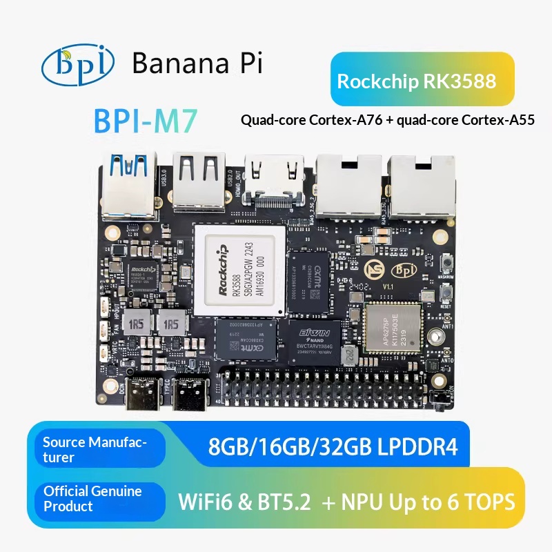 Banana Pi BPI-M7 Rockchip RK35 - Banana Pi Bpi M7 Rk3588 avis et prix